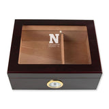 Personalized Cigar Humidor - Engraved Navy Athletics Team Logo Design