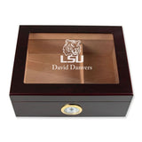Personalized Cigar Humidor - Engraved LSU Louisiana State University Team Logo Design
