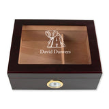 Personalized Cigar Humidor - Engraved Alabama Elephant Team Logo Design