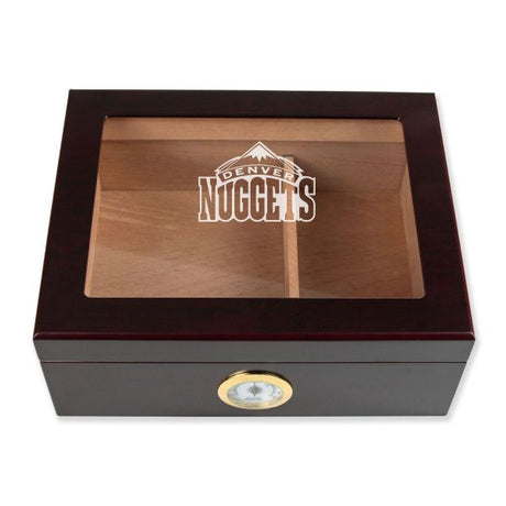 Personalized Cigar Humidor - Engraved Denver Nuggets Basketball Team Logo Design