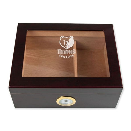 Personalized Cigar Humidor - Engraved Memphis Grizzlies Basketball Team Logo Design