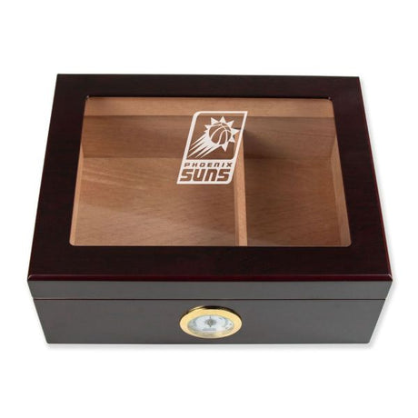 Personalized Cigar Humidor - Engraved Phoenix Suns Basketball Team Logo Design
