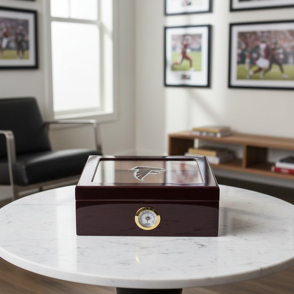 Atlanta Falcons Football Full Color Team Logo - Cigar Humidor