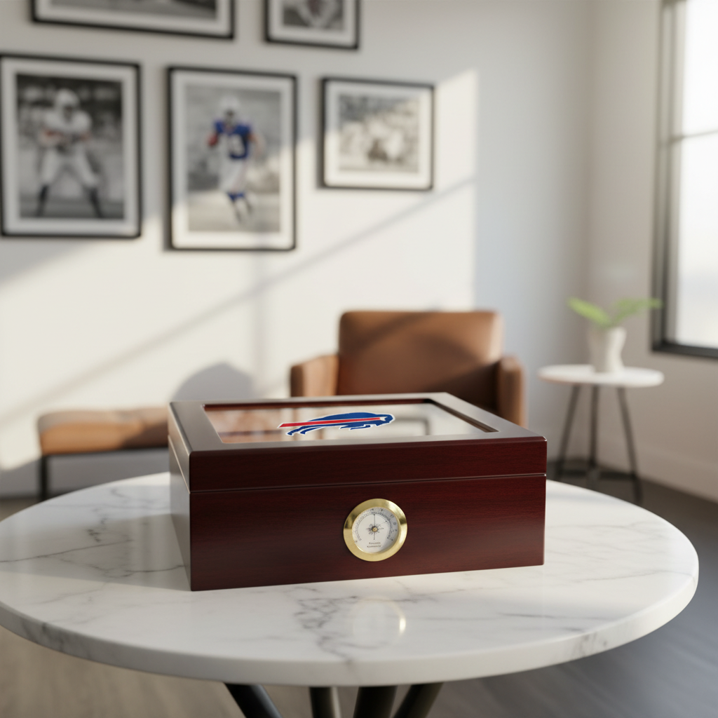 Buffalo Bills Football Full Color Team Logo - Cigar Humidor
