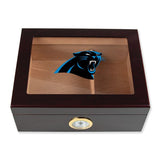 Carolina Panthers Football Full Color Team Logo - Cigar Humidor