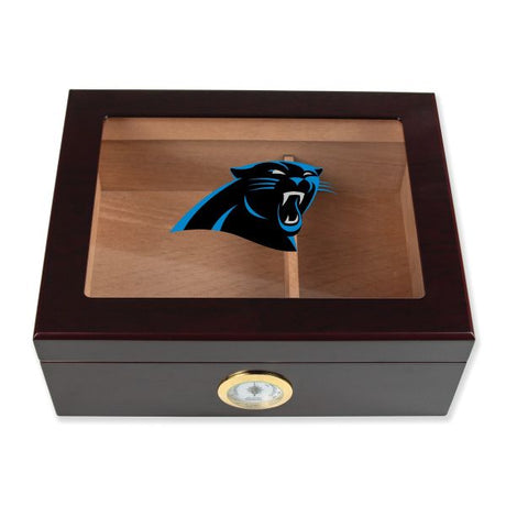 Carolina Panthers Football Full Color Team Logo - Cigar Humidor