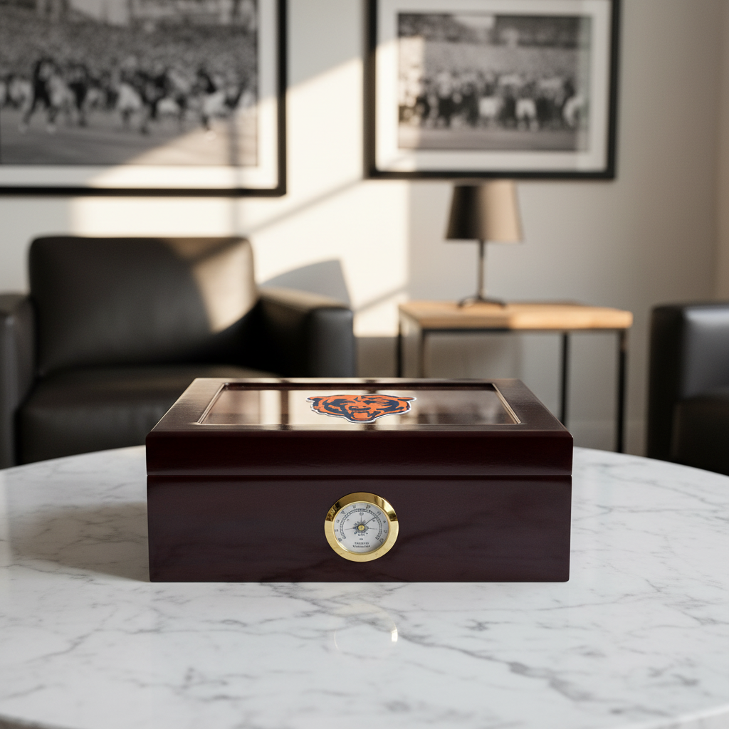 Chicago Bears Football Full Color Team Logo - Cigar Humidor