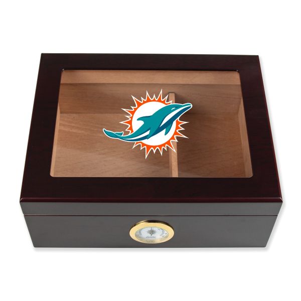 Miami Dolphins Football Full Color Team Logo - Cigar Humidor