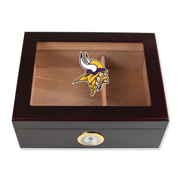 Minnesota Vikings Football Full Color Team Logo - Cigar Humidor