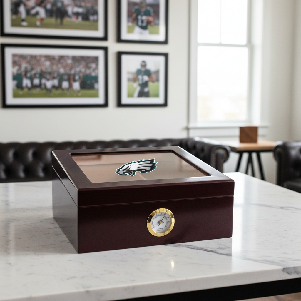 Philadelphia Eagles Football Full Color Team Logo - Cigar Humidor