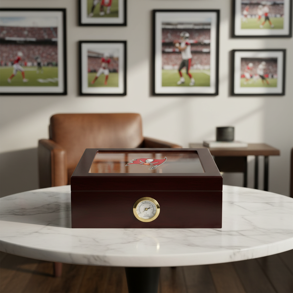 Tampa Bay Buccaneers Football Full Color Team Logo - Cigar Humidor