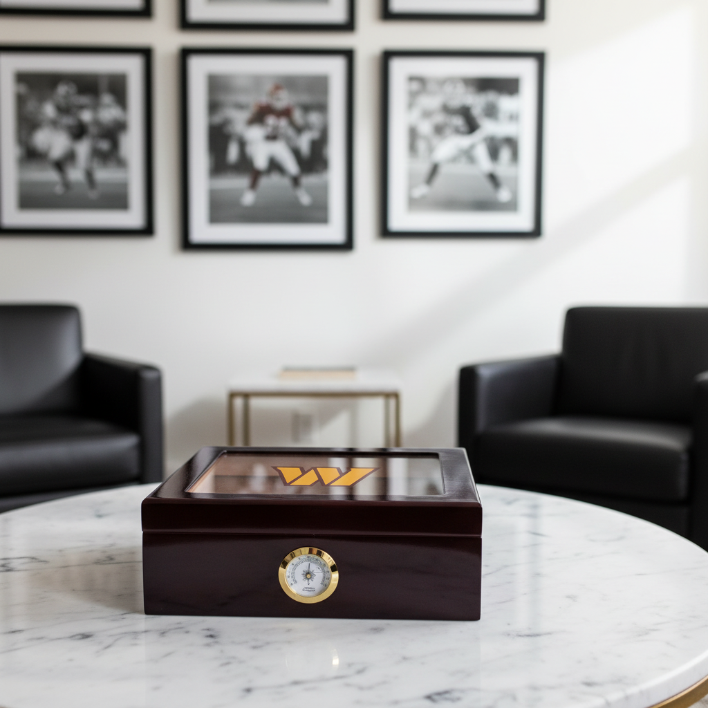 Washington Commanders Football Full Color Team Logo - Cigar Humidor