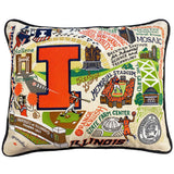 Illinois, University of Collegiate Hand-Embroidered Pillow