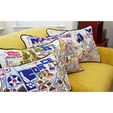 Marines Large Hand-Embroidered Pillow