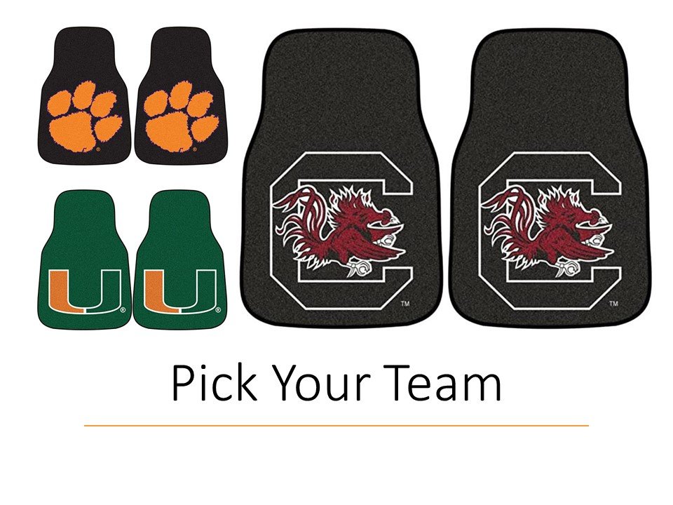 Virginia Tech Hokies 2-Piece Vehicle Floor Mat Set, 18x27 Inch