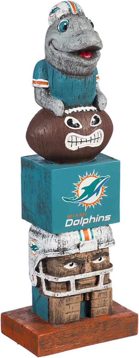 Miami Dolphins Tiki Totem Garden Statue - 16" Official NFL Outdoor & Indoor Decor