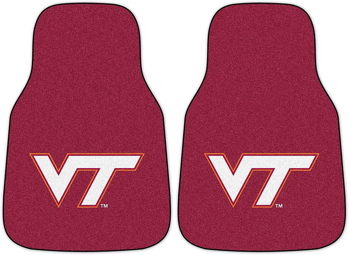 Virginia Tech Hokies 2-Piece Vehicle Floor Mat Set, 18x27 Inch