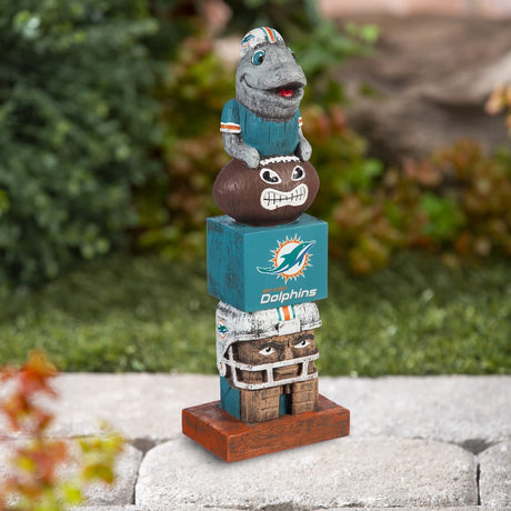 Miami Dolphins Tiki Totem Garden Statue - 16" Official NFL Outdoor & Indoor Decor