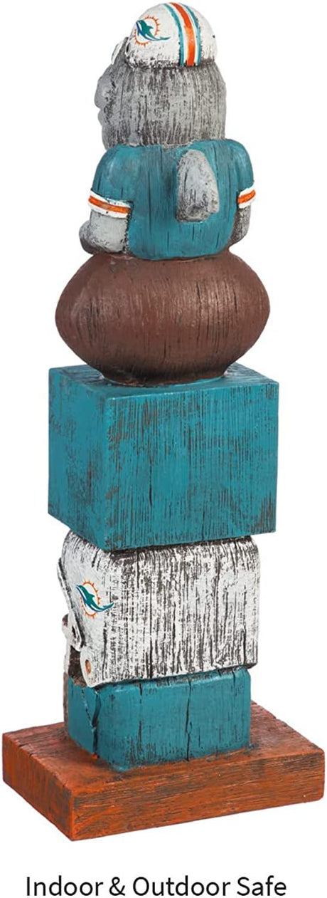 Miami Dolphins Tiki Totem Garden Statue - 16" Official NFL Outdoor & Indoor Decor