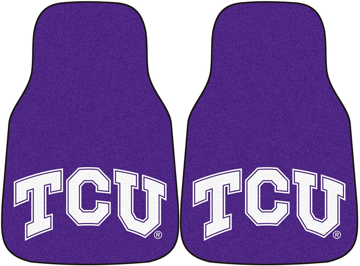 Texas Christian University Horned Frogs TCU Horned Frogs 2-Piece Vehicle Floor Mat Set, 18x27 Inch