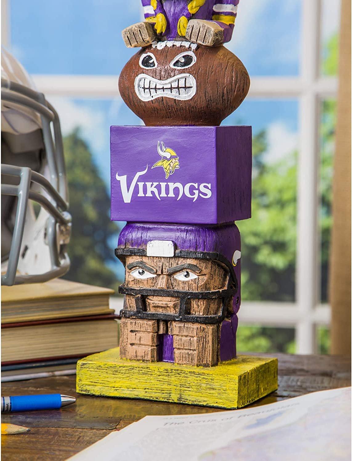 Minnesota Vikings Tiki Totem Garden Statue - 16" Resin Indoor & Outdoor Decor