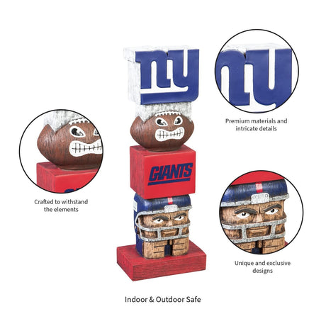 New York Giants Tiki Totem Garden Statue - 16" Official NFL Outdoor & Indoor Decor