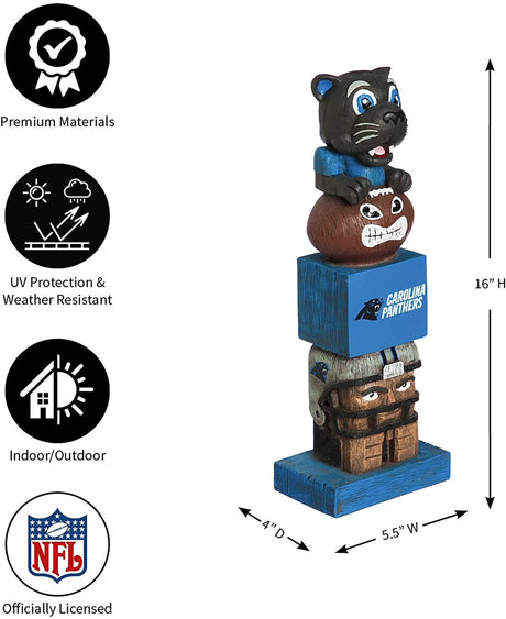 Carolina Panthers Tiki Totem Garden Statue - 16" Official NFL Outdoor & Indoor Decor