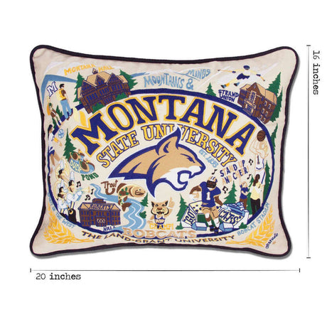 Montana State University Collegiate Embroidered Pillow by CatStudio