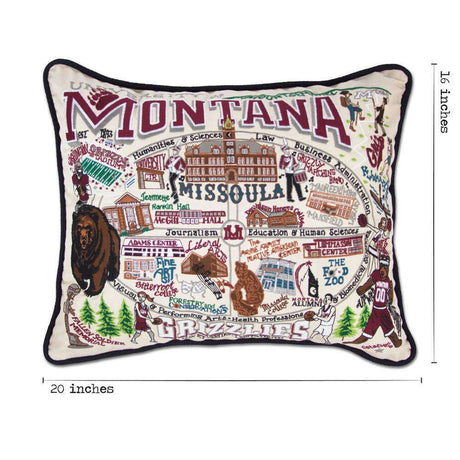 Montana, University of Collegiate Embroidered Pillow by CatStudio