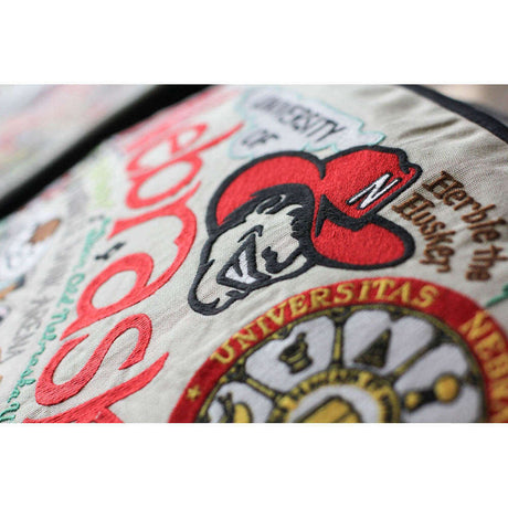 Nebraska, University of Collegiate Embroidered Pillow by CatStudio