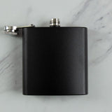 Personalized 6oz Matte Black Powder Coated Stainless Steel FSK602 Custom Engraved Alpha Kappa Psi Coat of Arms