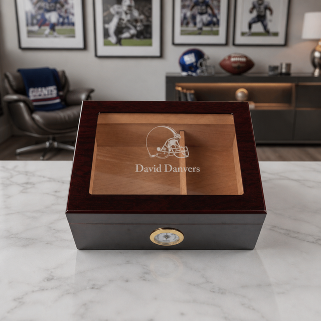 Personalized Cigar Humidor - Cleveland Browns Football Sports Team Logo Design