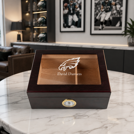 Personalized Cigar Humidor - Philadelphia Eagles Football Sports Team Logo Design