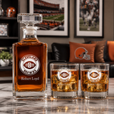Personalized Cleveland Browns Seal Football Decanter Set - Football Fanatic Gift Ideas - Classic Personalized Whiskey Decanter Set - Man Cave Gifts - Gifts For Him