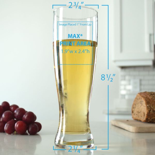 Add Your Logo - Add Your Brand - Custom Personalized Pilsner Beer Glass - 36pcs
