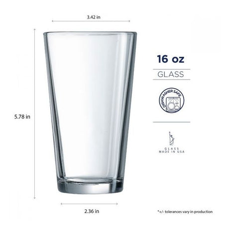 Engraved Personalized 16oz Pint Glass - Custom Add Your Logo