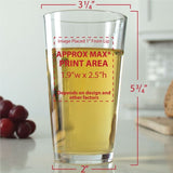 Engraved Personalized 16oz Pint Glass - Custom Add Your Logo