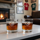 Engraved Rayo Vallecano Madrid Rocks Glass - La Liga Spain Football - Personalized Whiskey Glasses - Man Cave Gift Ideas - Gifts For Him - Soccer Fanatic - 2pcs