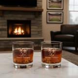Engraved RC Lens Rocks Glass - Ligue 1 France Football - Personalized Whiskey Glasses - Man Cave Gift Ideas - Gifts For Him - Soccer Fanatic - 2pcs