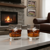 Engraved UC Sampdoria Rocks Glass - Serie A League Italy Football - Personalized Whiskey Glasses - Man Cave Gift Ideas - Gifts For Him - Soccer Fanatic - 2pcs
