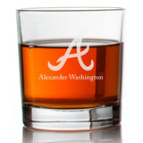 Engraved Atlanta Braves Insignia Rocks Glass - Major League Baseball - Personalized Whiskey Glasses - Man Cave Gift Ideas - Gifts For Him - Baseball Fanatic - 2pcs