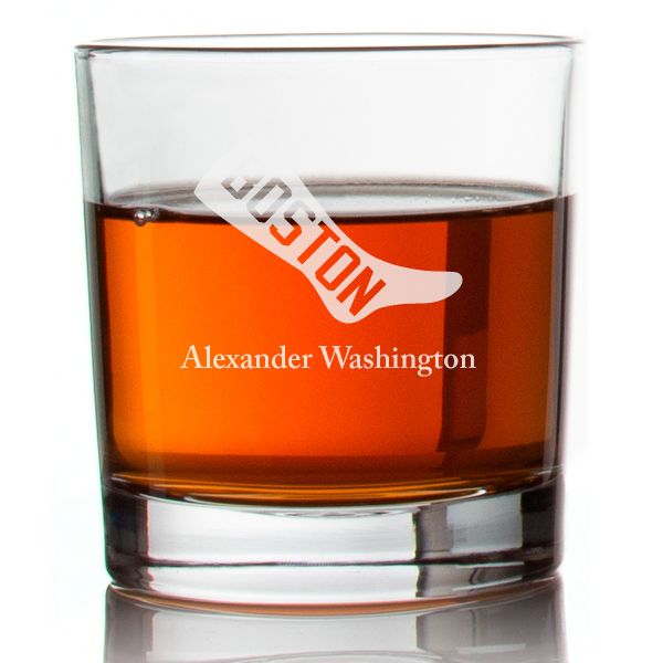 Engraved Boston Red Sox 1908 Logo Rocks Glass - Major League Baseball - Personalized Whiskey Glasses - Man Cave Gift Ideas - Gifts For Him - Baseball Fanatic - 2pcs