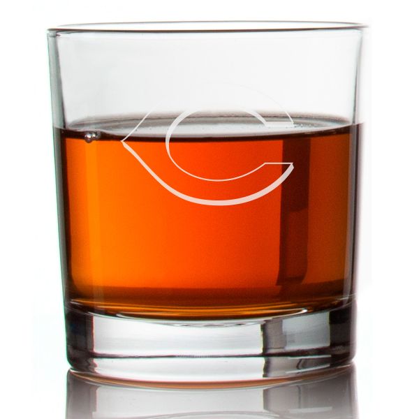 Engraved Cincinnati Reds Cap Rocks Glass - Major League Baseball - Personalized Whiskey Glasses - Man Cave Gift Ideas - Gifts For Him - Baseball Fanatic - 2pcs