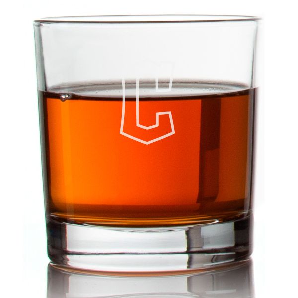 Engraved Cleveland Guardians Cap Rocks Glass - Major League Baseball - Personalized Whiskey Glasses - Man Cave Gift Ideas - Gifts For Him - Baseball Fanatic - 2pcs