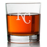 Engraved Kansas City Royals Insignia Rocks Glass - Major League Baseball - Personalized Whiskey Glasses - Man Cave Gift Ideas - Gifts For Him - Baseball Fanatic - 2pcs