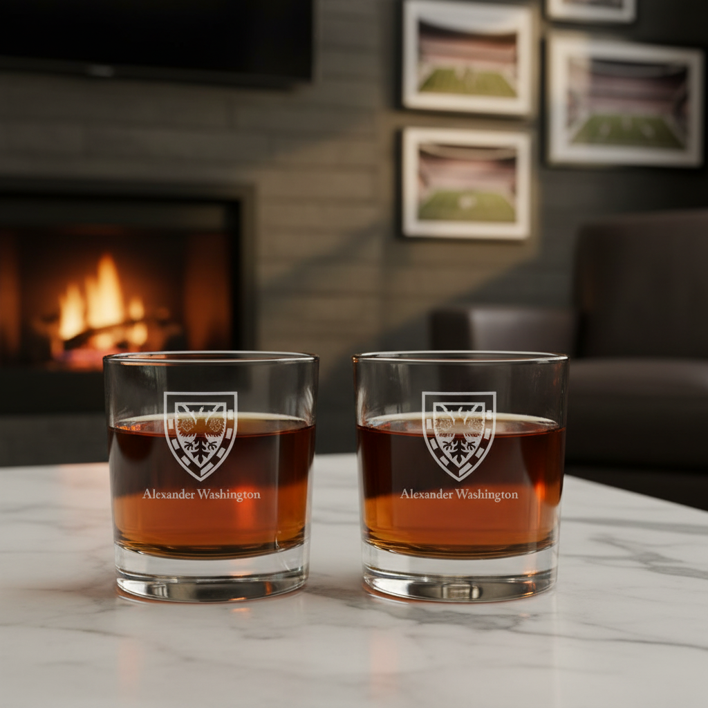 Engraved Wimbledon Football Club Rocks Glass - Premier League Football - Personalized Whiskey Glasses - Man Cave Gift Ideas - Gifts For Him - Soccer Fanatic - 2pcs
