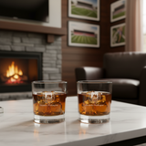 Engraved Rio Ave Rocks Glass - Primeira Liga Portugal Football - Personalized Whiskey Glasses - Man Cave Gift Ideas - Gifts For Him - Soccer Fanatic - 2pcs
