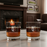 Engraved SC Braga Rocks Glass - Primeira Liga Portugal Football - Personalized Whiskey Glasses - Man Cave Gift Ideas - Gifts For Him - Soccer Fanatic - 2pcs