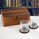 Custom Engraved Pi Kappa Phi - Personalized Whiskey Glasses In Wood Gift Box