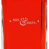 Custom Engraved Mr. & Mrs. Circle Stamp - Personalized Whiskey Decanter In Wood Gift Box
